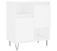 (white) vidaXL Sideboard Storage Cabinet Cupboard High Gloss White Engineered Wood
