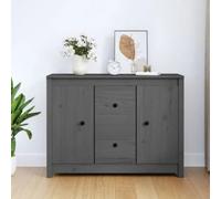 vidaXL Sideboard Grey 100x35x74 cm Solid Wood Pine NEW