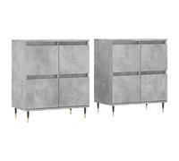 (grey sonoma) vidaXL Sideboards Side Cabinet Storage Cabinet 2 pcs White Engineered Wood