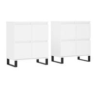 (grey sonoma, 2 pcs) vidaXL Sideboard Storage Side Cabinet Cupboards 2 pcs White Engineered Wood