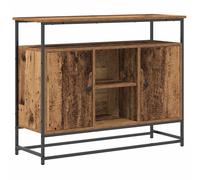 Sideboard Old Wood 100x35x80cm Engineered Wood 2 Door Minimal Storage with knobs