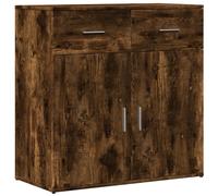 Sideboard Smoked Oak Engineered Wood 79x38x80 cm Storage Cabinet Modern