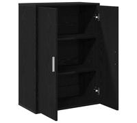 Sideboard Black Oak 60 x 31 x 84 cm Engineered Wood 2Door Modern Storage Cabinet