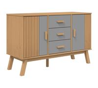 vidaXL Sideboard Cupboard Highboard Cabinet Grey and Brown Solid Wood Pine