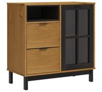 Sideboard Storage Side Cabinet with Glass Door FLAM Solid Wood Pine vidaXL