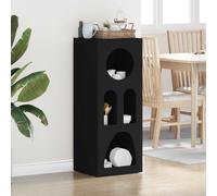 Sideboard Tall Black Engineered Wood 40x35x100.5cm Modern Storage Cabinet Slim