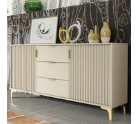 Sideboard Tide Crest 140Cm - Cashmere Warm Beige Taupe Finish & Gold