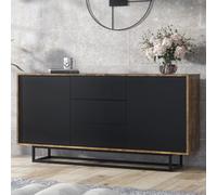 Mex Furniture LTD Sideboard Vista Loft 140cm - Rustic & Black Doors Mex Furniture LTD Multicolor
