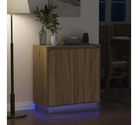 Sideboard w/ Door, Kitchen Storage Cupboard, Cabinet Buffet with LED Lights Unit