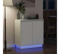 Sideboard w/ Door, Kitchen Storage Cupboard, Cabinet Buffet with LED Lights Unit