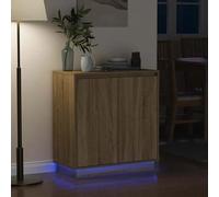 Sideboard w/ Door, Kitchen Storage Cupboard, Cabinet Buffet with LED Lights Unit