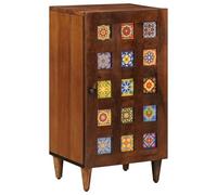 Sideboard Walnut Solid Mango Wood 40 x 33 x 75 cm with Storage Space, Modern Lowboard for Living Room, Storage, TV Board, Cable Management, Compact Media Console