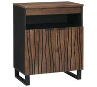 Sideboard Walnut Solid Mango Wood 60x33x75cm Brown Textured 2-Door Rustic Large