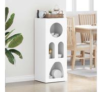 Sideboard White 100.5cm High 40x35cm Engineered Wood Slim Modern Storage Minimal