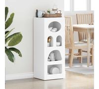 Sideboard White 100.5cm Tall Engineered Wood Minimalist Storage Cabinet 40x35cms