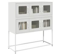 Sideboard White 100.5x39x107 cm Cold-Rolled Steel Storage Cabinet Buffet Sturdy