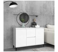 Sideboard White 102x35x70cm Engineered Wood 2-Door Drawer Modern Storage SlimTop