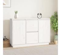 Sideboard White 111x34x75 cm Solid Wood Pine Berkfield Home White One Size