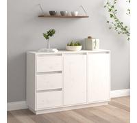 Sideboard White 111x34x75 cm Solid Wood Pine Berkfield Home White One Size
