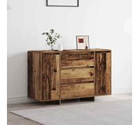 Sideboard White 120x41x75cm Engineered Wood 3 Drawers 2 Doors Durable ModernSlim