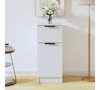 Sideboard White 30x30x70 cm Engineered Wood Compact Storage Cabinet with Drawer