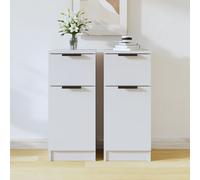 Sideboard White 30x30x70cm Engineered Wood 2-Piece Compact Storage Cabinet Slim