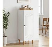 Sideboard White 33 x 34.5 x 90 cm Engineered Wood Minimalist Storage Unit Shelf