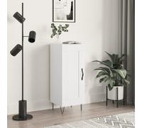 Sideboard White 34.5x34x90 cm Engineered Wood & Iron Hairpin Legs Modern Shelf