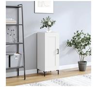 Sideboard White 34.5x34x90 cm Engineered Wood with Iron Legs Modern Sleek Shelf
