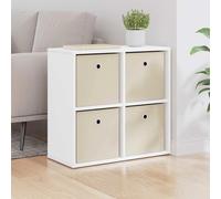 Sideboard White 59.5x27x57cm Engineered Wood 4 Drawers Slim Modern Storage Unit