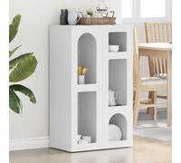 Sideboard White 59x35x100.5cm Engineered Wood Minimalist Storage Cabinet Compact