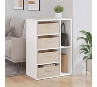 Sideboard White 60x33.5x84cm Engineered Wood 4 Drawers Minimal Modern Storage