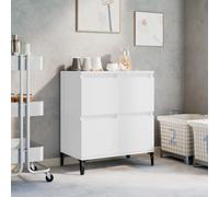 Sideboard White 60x35x70 cm Engineered Wood & Metal Slim Storage Cabinet Modern
