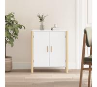 Sideboard White 62x38x70 cm Engineered Wood & Solid Pine Storage Cabinet Minimal
