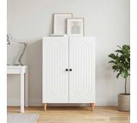 Sideboard White 66x34.5x90cm Engineered Wood 2-Door Modern Storage Shelves Urban