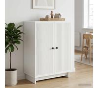 Sideboard White 66x34.5x90cm Engineered Wood Vintage 2-Door Storage Console Bar