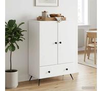 Sideboard White 66x34.5x95cm Engineered Wood 1 Drawer 2 Door Storage Cabinet UK
