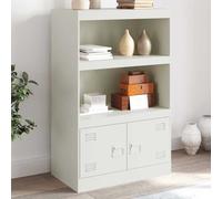 Sideboard White 67x39x107 cm Cold-Rolled Steel 2 Doors 2 Shelves Modern Slim XL