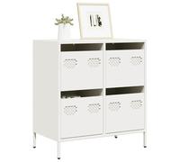 Sideboard White 68x39x73.5cm Cold-Rolled Steel 4-Drawer Compact Hallway Bedroom