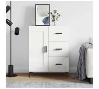 Sideboard White 69.5x34x90 cm Engineered Wood 2 Doors Drawer Modern Storage Slim