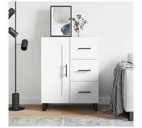 Sideboard White 69.5x34x90cm Engineered Wood & Iron Drawer 1 Door Modern Compact