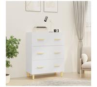 Sideboard white 70x34x90 cm engineered wood slim modern storage console tray