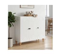Sideboard White 89x34.5x80cm Engineered Wood 3-door Modern Storage Cabinet Slim