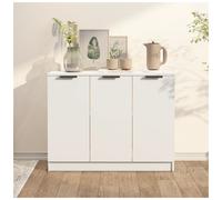 Sideboard White 90.5x30x70cm Engineered Wood Compact Storage Console 3-Door Slim