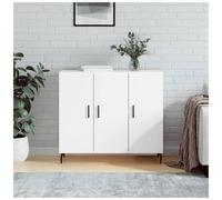 Sideboard White 90x34x80cm Engineered Wood 3 Door Minimalist Storage Urban Chic