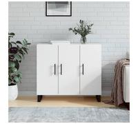 Sideboard White 90x34x80cm Engineered Wood Cabinet with Metal Legs, ModernUrban