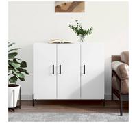 Sideboard White 90x34x80cm Engineered Wood with Metal Legs Storage Modern Unit