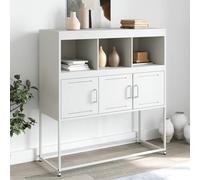 (white) vidaXL Sideboard Storage Organiser Cupboard Side Cabinet Highboard Pink Steel