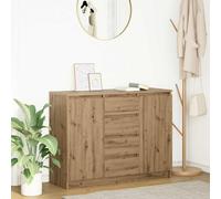Sideboard White Engineered Wood 100.5x35x76cm 2 Doors 4 Drawers 2 Shelves 60kg