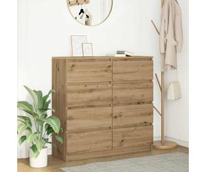 Sideboard White Engineered Wood 100x35x99 cm Minimalist Slim Storage Eco Cabinet